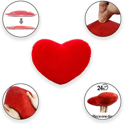 Cute Plush Red Heart Pillow Cushion Toy - Throw Pillows Gift for Kids, Friends, Children, Girls - Fit for Living Room, Bedroom, Dining Room, Office, Sofa, Cars, Chairs